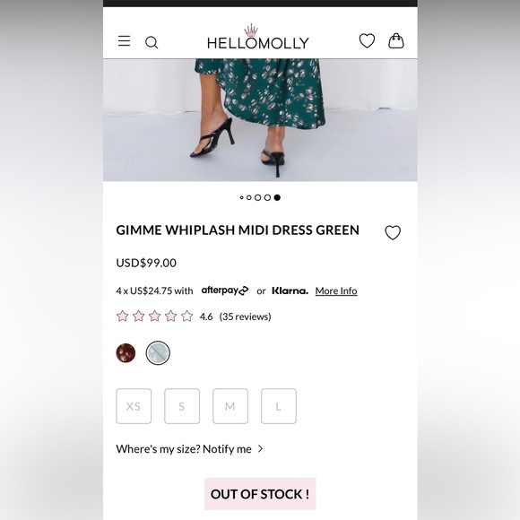 Hello Molly Green Floral midi Dress - Picture 10 of 11